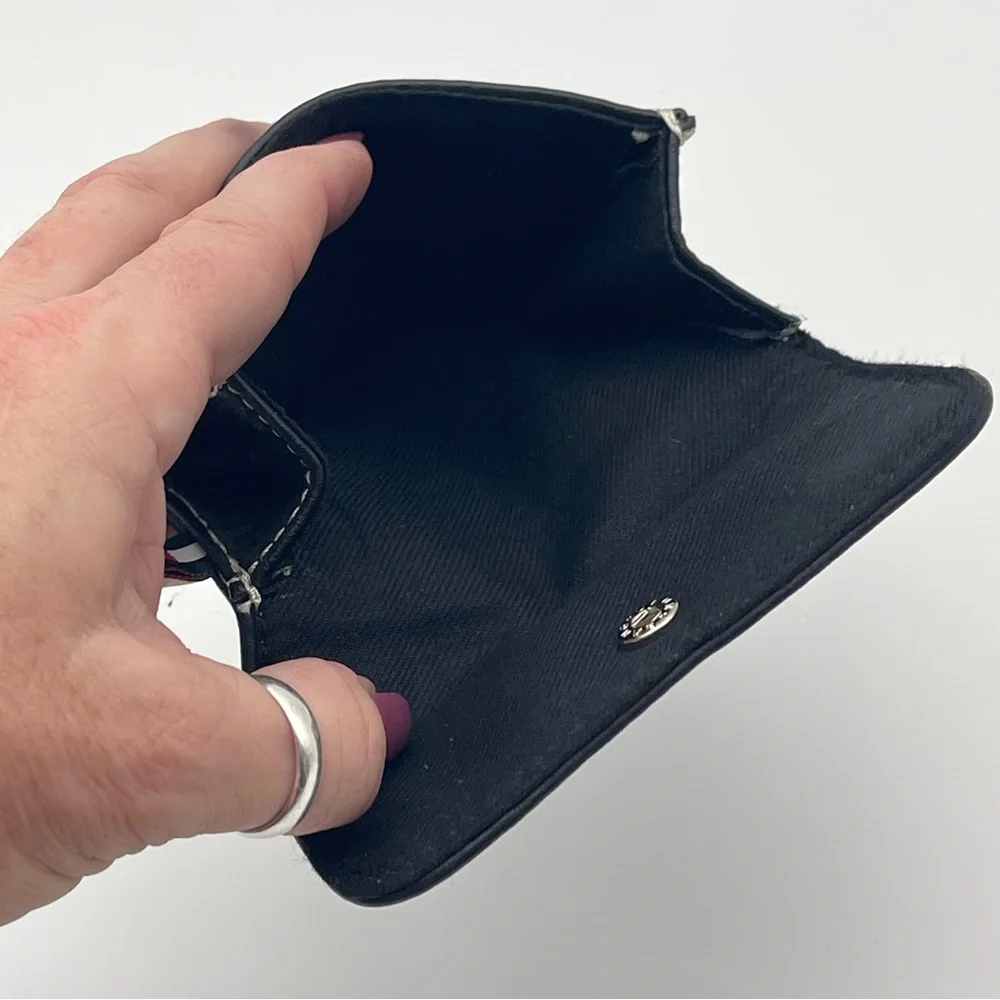 Tommy Hilfiger Black Pebbled Leather Wallet Coin Purse - Picture 4 of 8